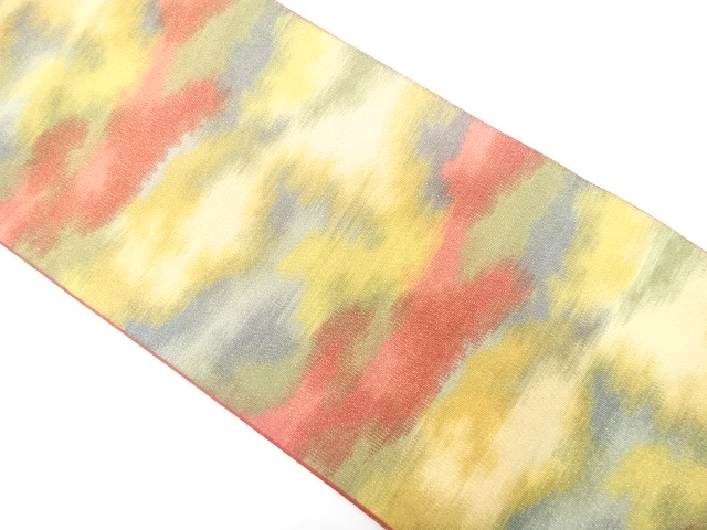 金通し　霞模様織り出し　名古屋帯